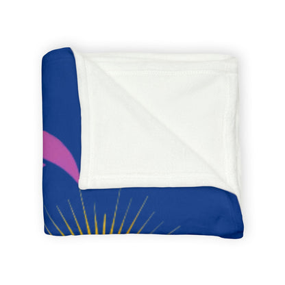 Hawaii Sunset Rainbow Wave Soft Fleece Throw Blanket for Couch, Bed, Travel - Blue - O'ahu Surf Company