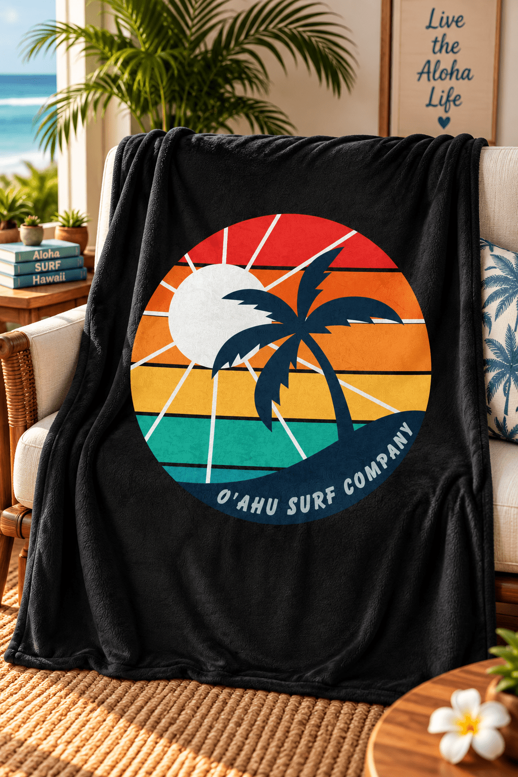 Hawaii Sunset Throw Blanket - O'ahu Surf Company