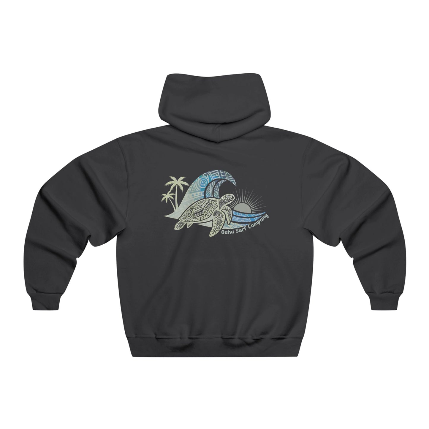 Hawaii Surf Hoodie – Hawaiian Surf Sweatshirt with Island Style Wave and Sea Turtle Design - O'ahu Surf Company