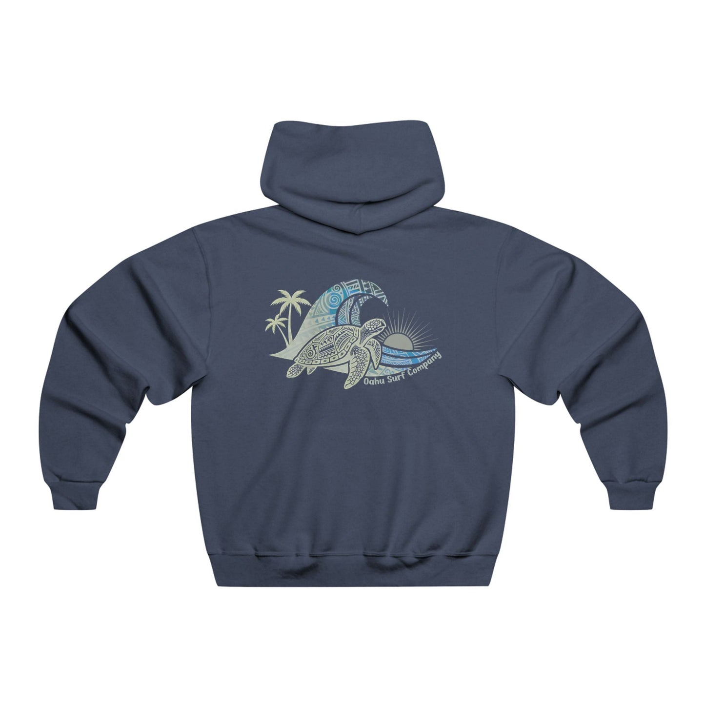 Hawaii Surf Hoodie – Hawaiian Surf Sweatshirt with Island Style Wave and Sea Turtle Design - O'ahu Surf Company