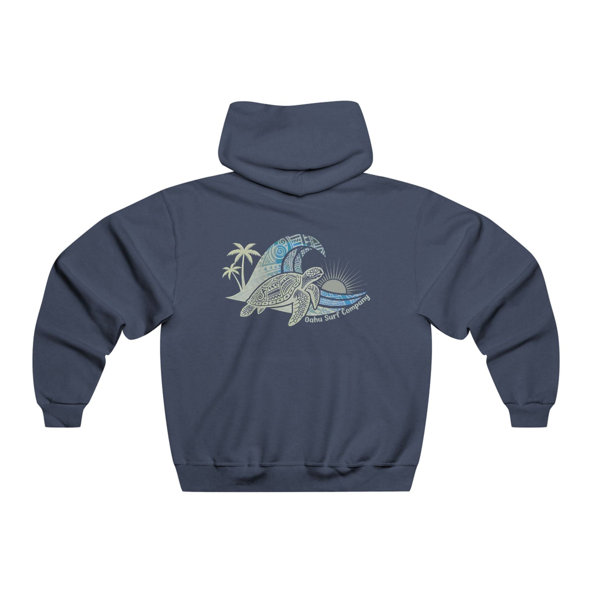 Hawaii Surf Hoodie – Hawaiian Surf Sweatshirt with Island Style Wave and Sea Turtle Design - O'ahu Surf Company