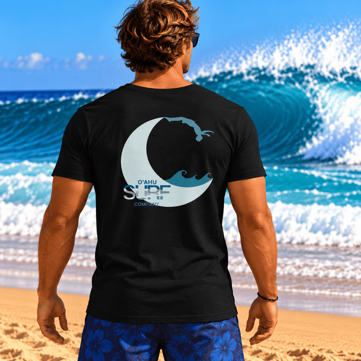 Hawaii Surf V-Neck T-Shirt | Backflip Off the Moon - O'ahu Surf Company