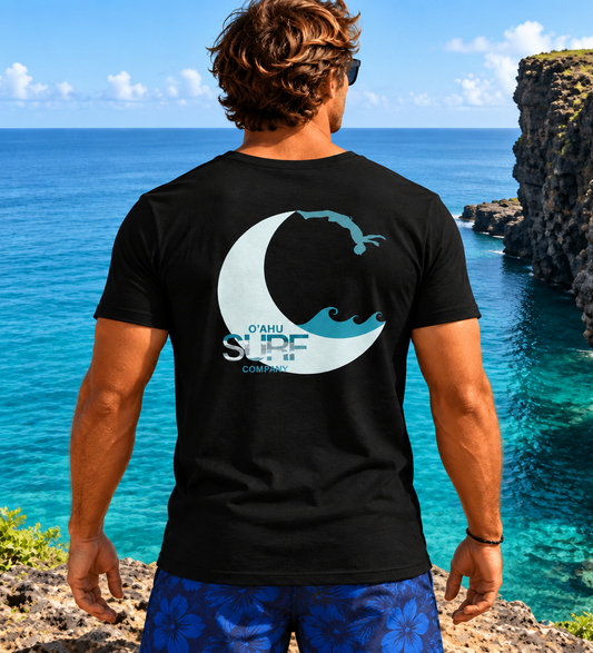 Hawaii Surf V-Neck T-Shirt | Backflip Off the Moon - O'ahu Surf Company