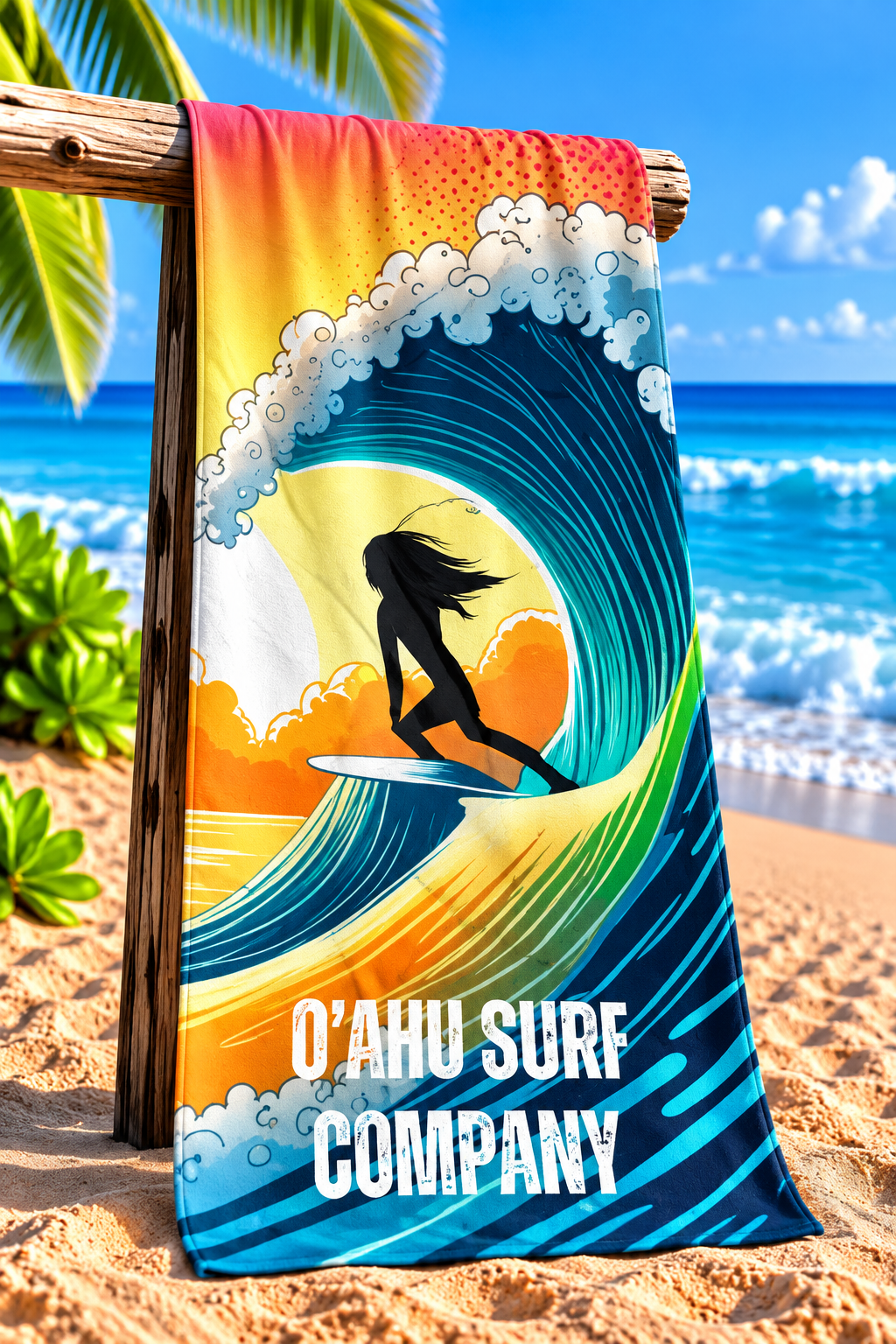 Hawaii Surfer Girl Beach Towel - O'ahu Surf Company