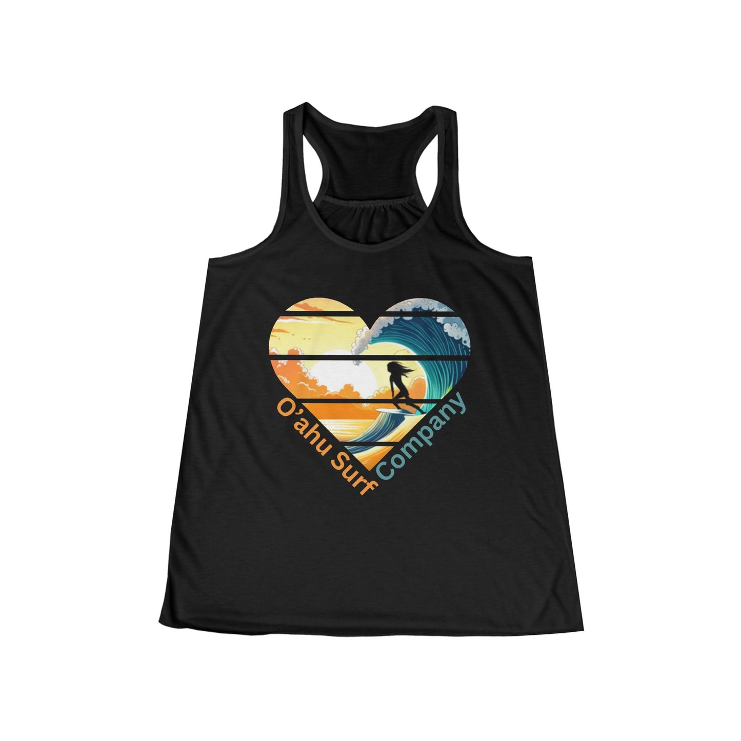 Hawaii Surfer Girl Heart Women's Flowy Racerback Tank Top - O'ahu Surf Company