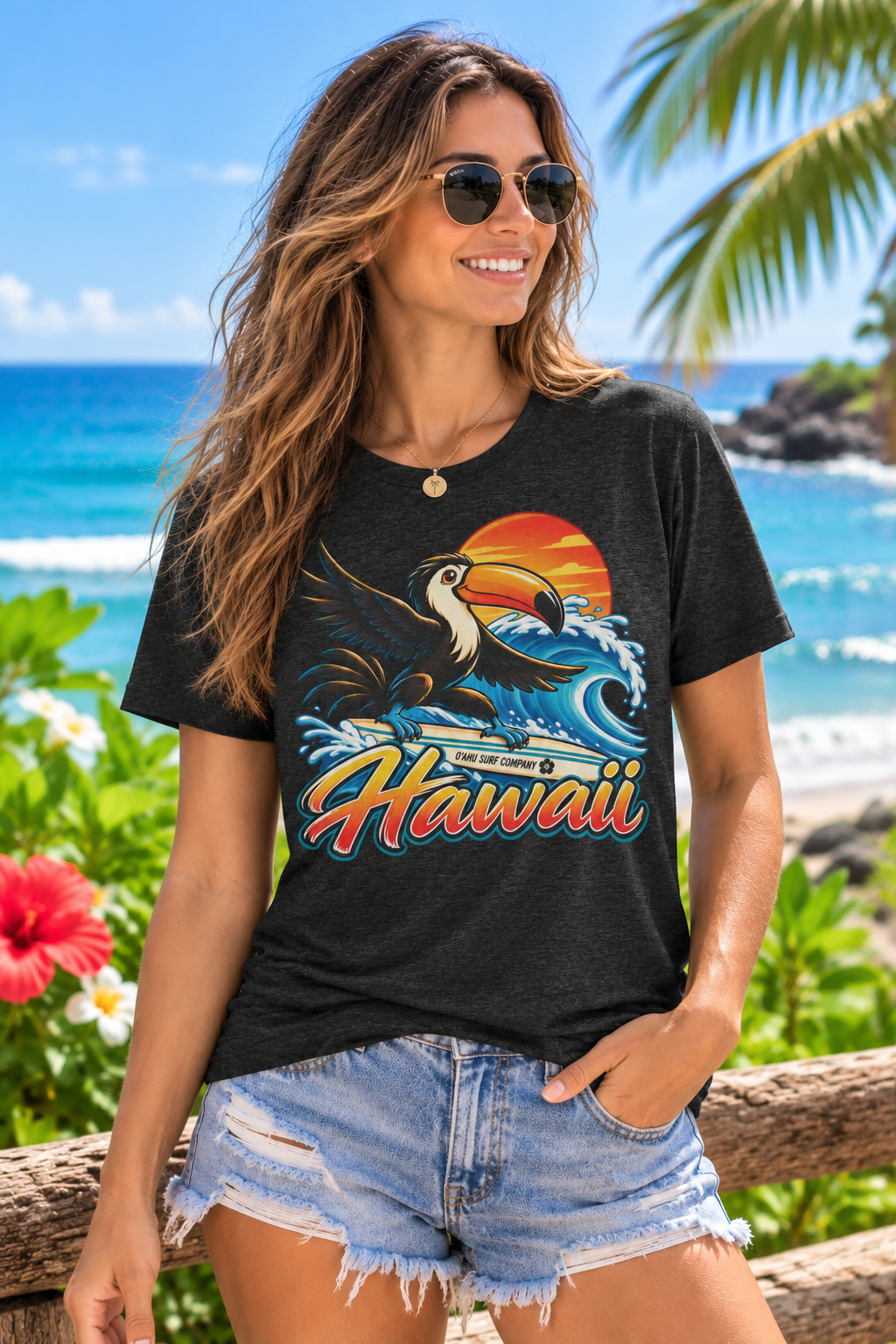 Hawaii Surfing Toucan T-Shirt - O'ahu Surf Company