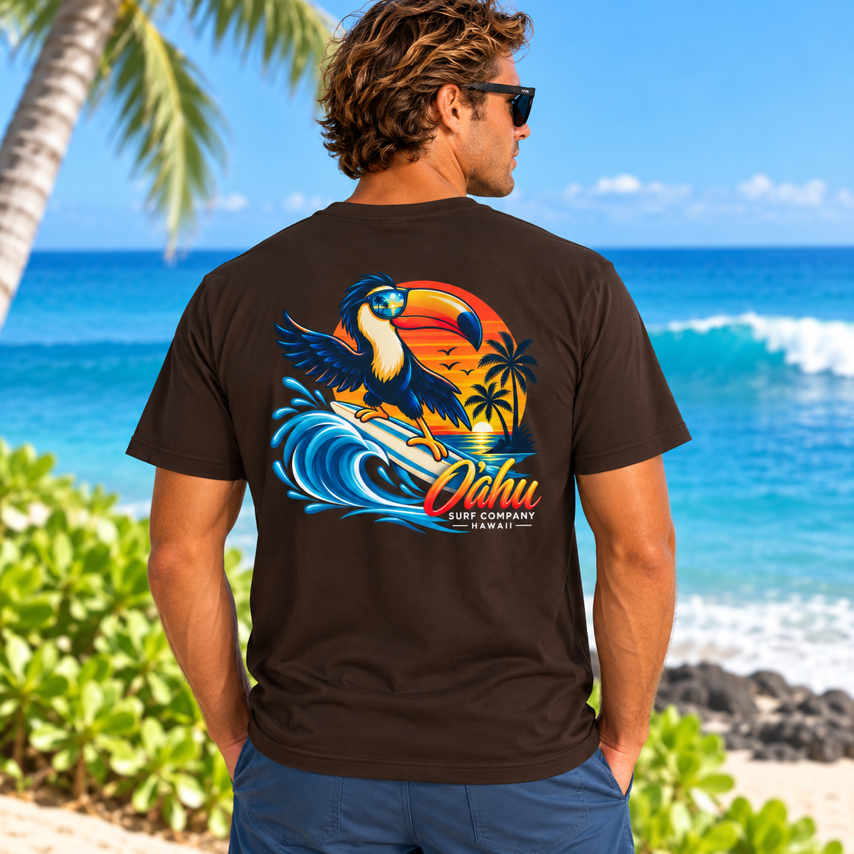 Hawaii Toucan Surfer T-Shirt - O'ahu Surf Company