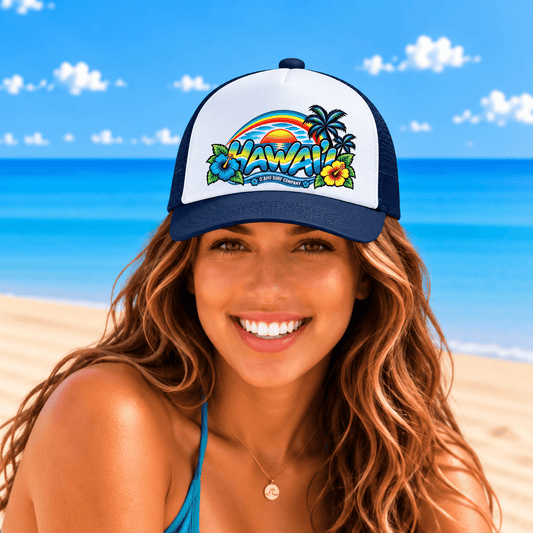 Hawaii Tropical Sunset Trucker Hat - O'ahu Surf Company