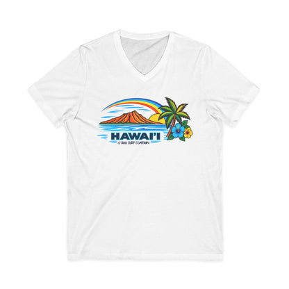 Hawaii Tropical Sunset V-Neck Tee Shirt - O'ahu Surf Company