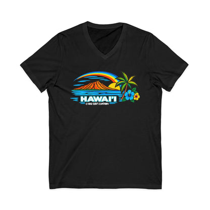 Hawaii Tropical Sunset V-Neck Tee Shirt - O'ahu Surf Company