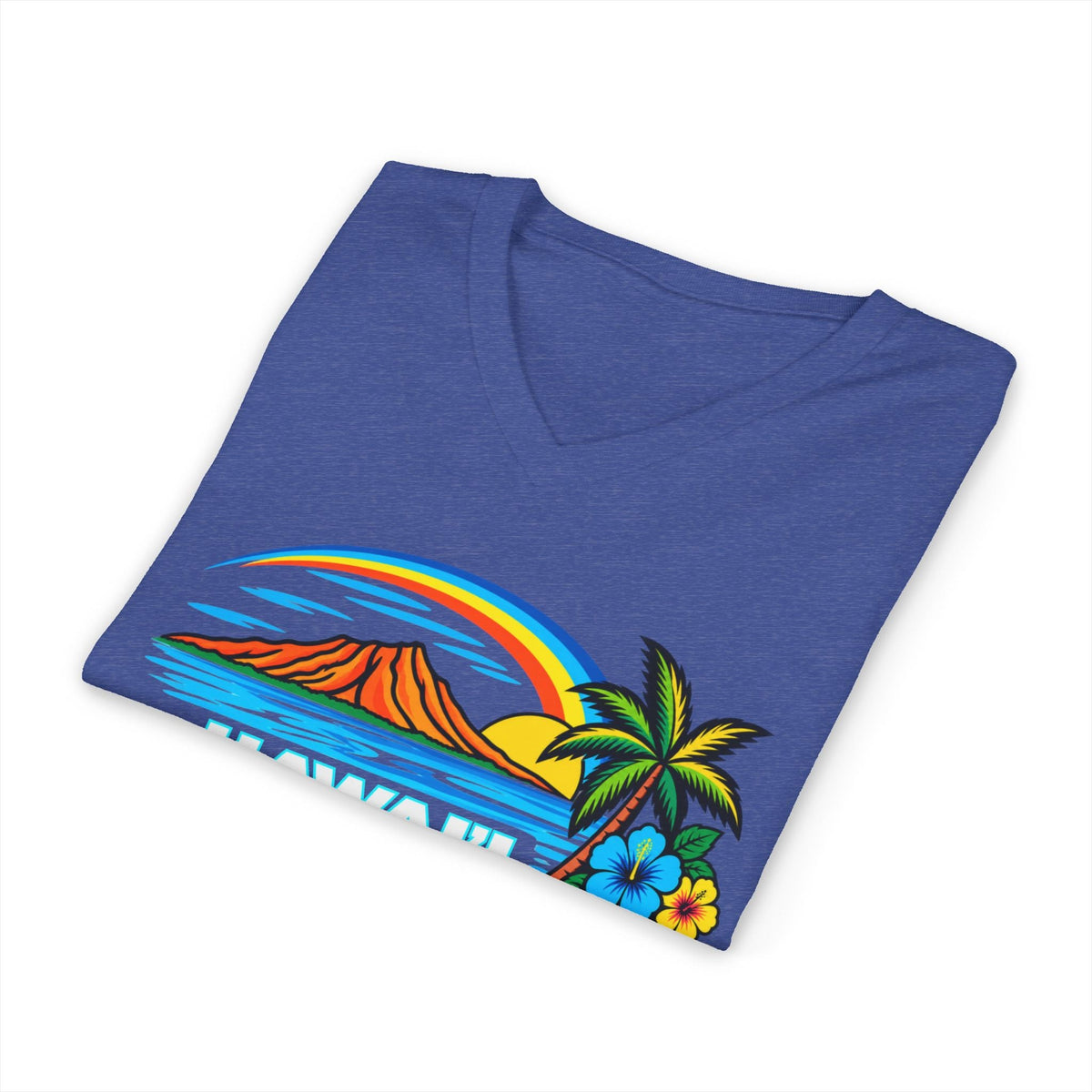 Hawaii Tropical Sunset V-Neck Tee Shirt - O'ahu Surf Company