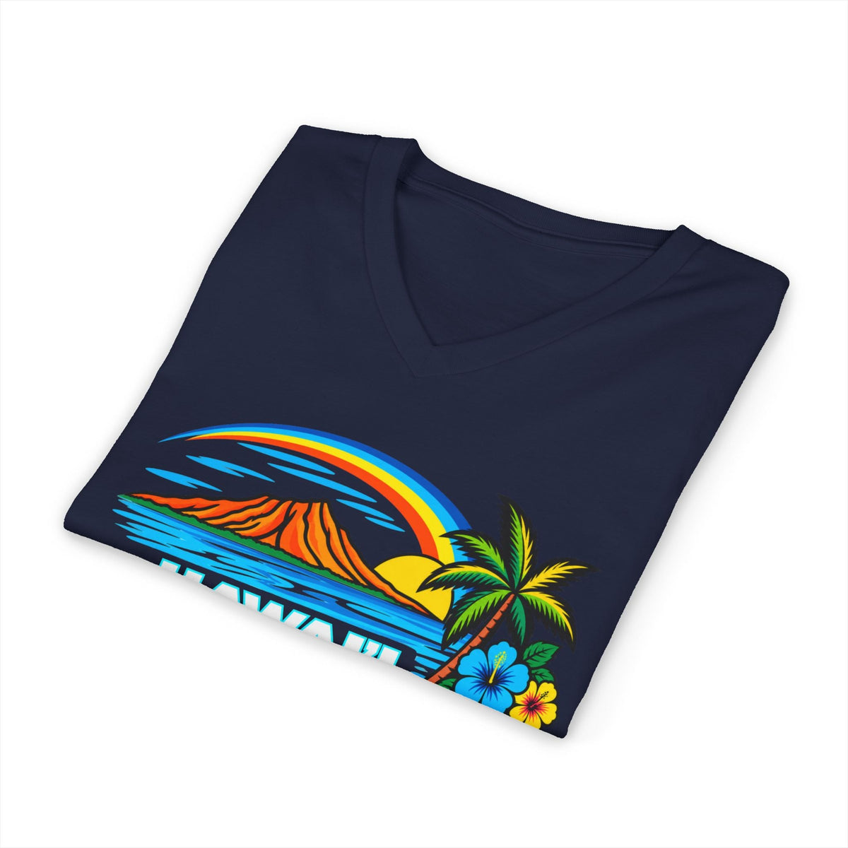 Hawaii Tropical Sunset V-Neck Tee Shirt - O'ahu Surf Company
