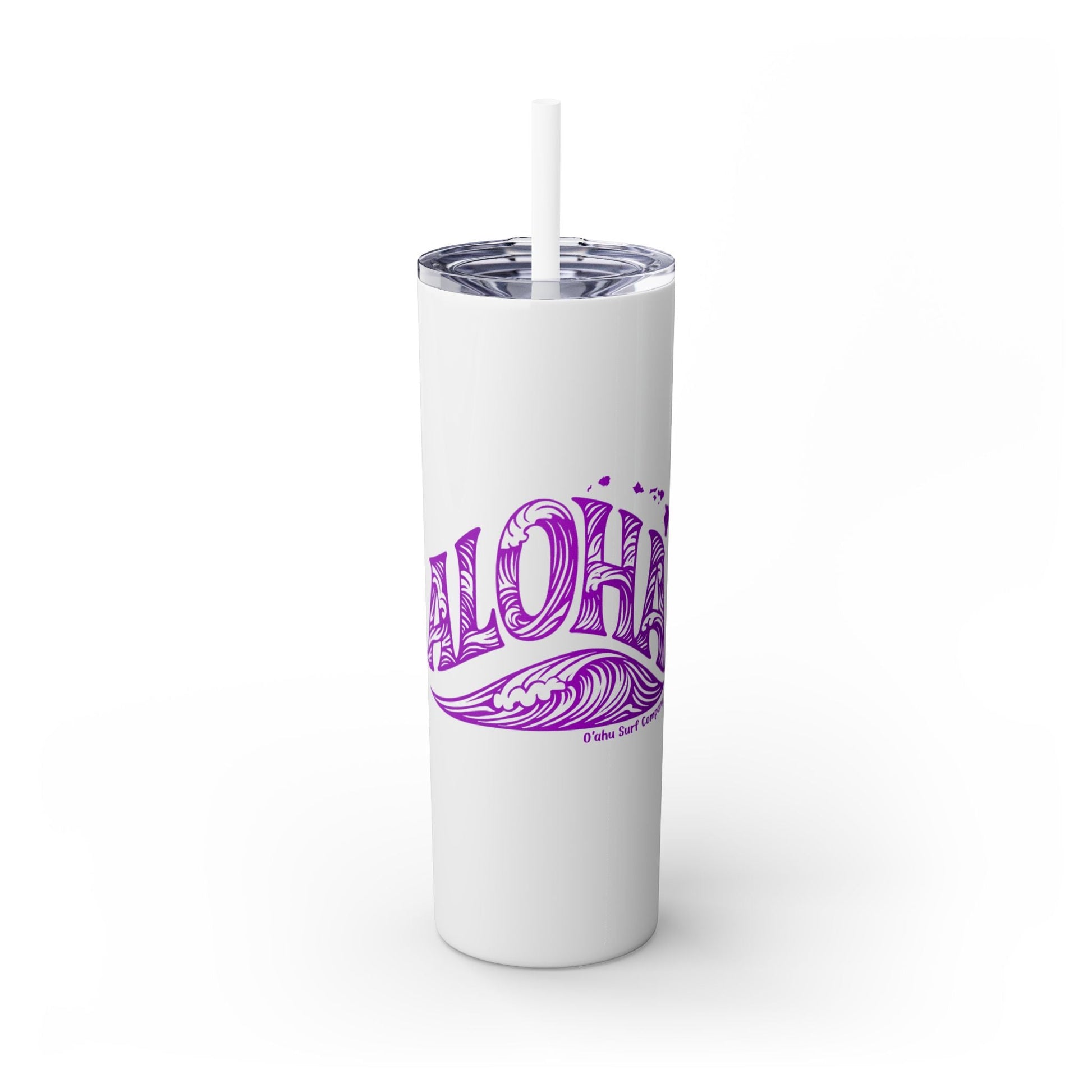Hawaii Wave Skinny Tumbler with Straw 20oz - O'ahu Surf Company