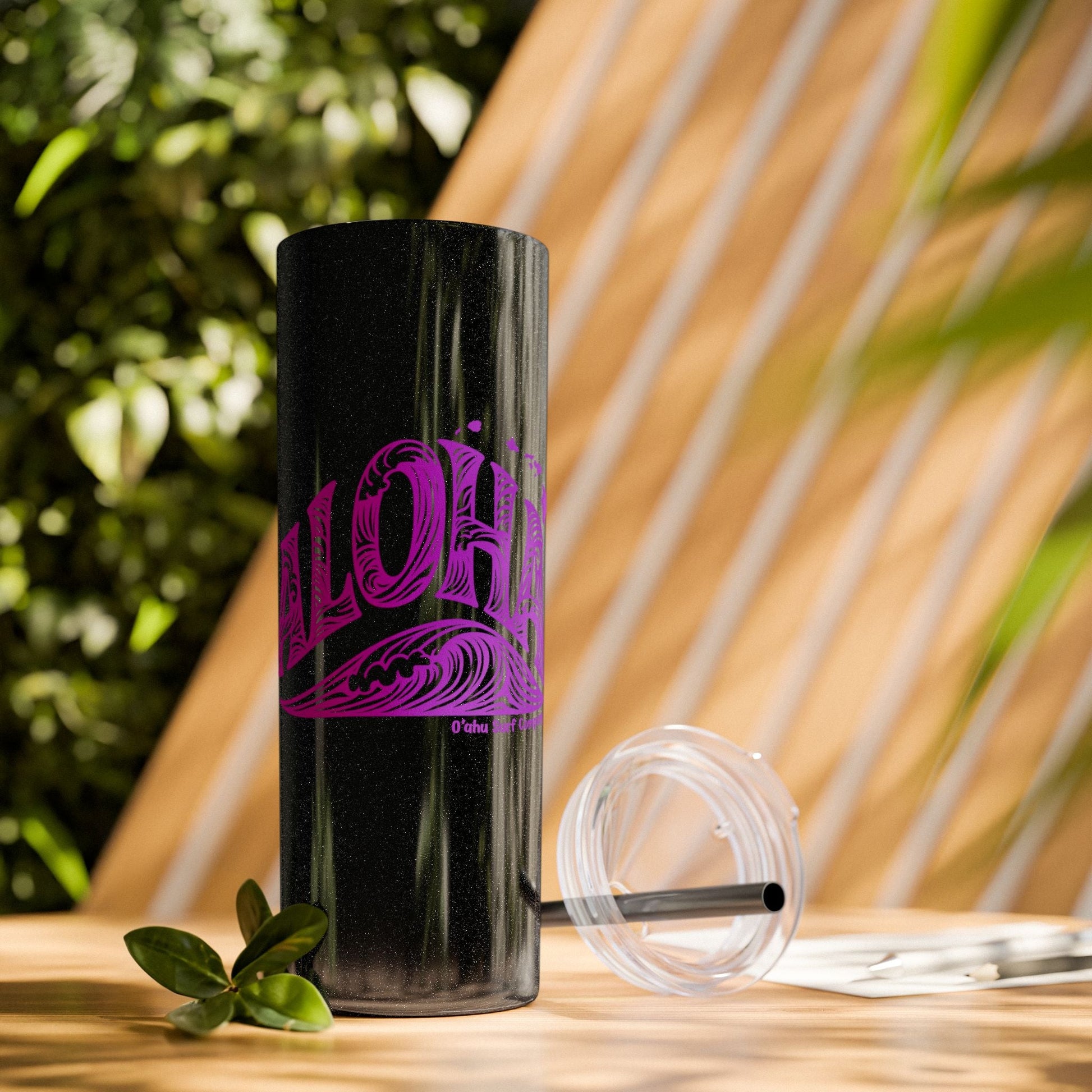 Hawaii Wave Skinny Tumbler with Straw 20oz - O'ahu Surf Company