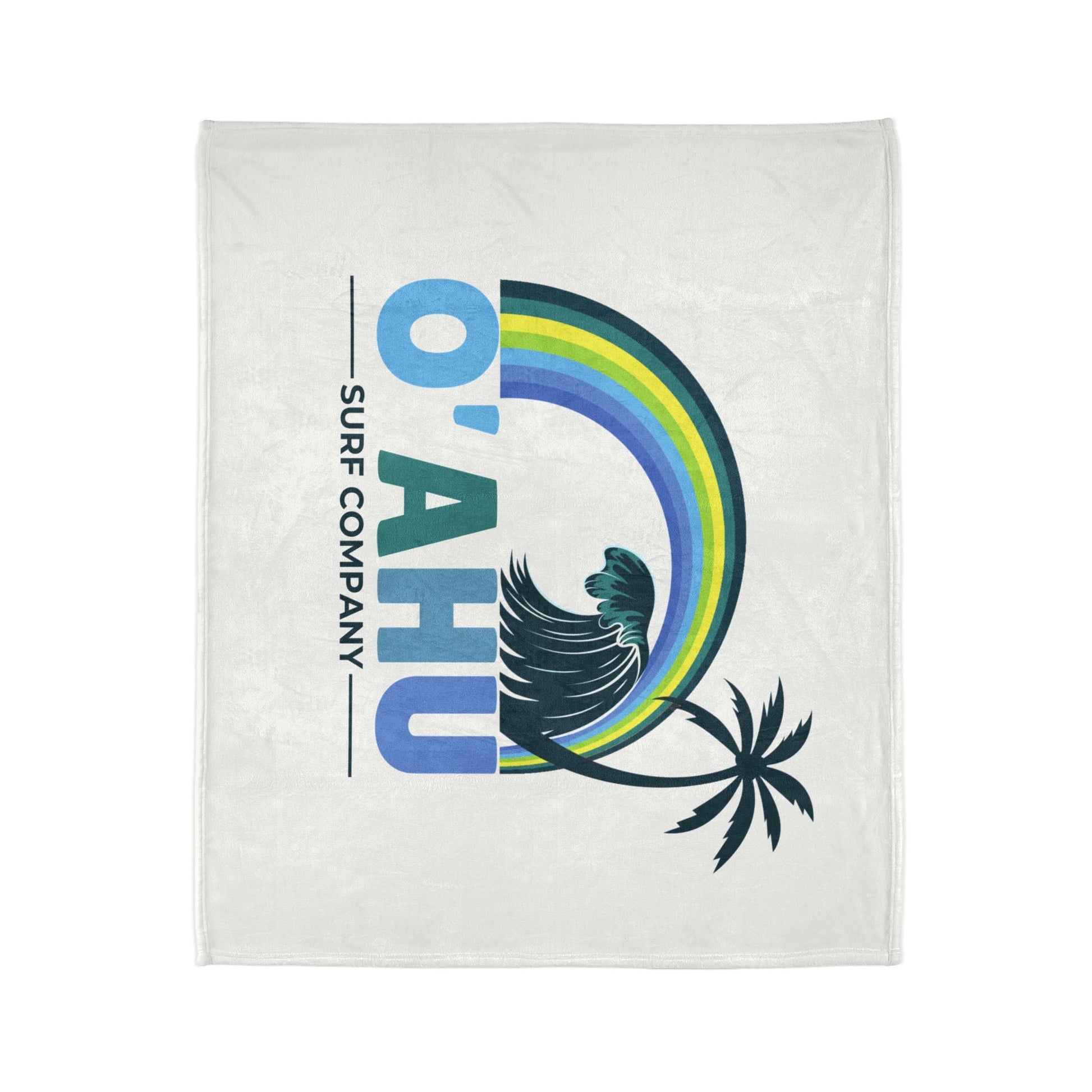 Hawaiian Island Throw Blanket – Cozy Fleece Blanket with Vibrant Ocean Rainbow Hues - O'ahu Surf Company