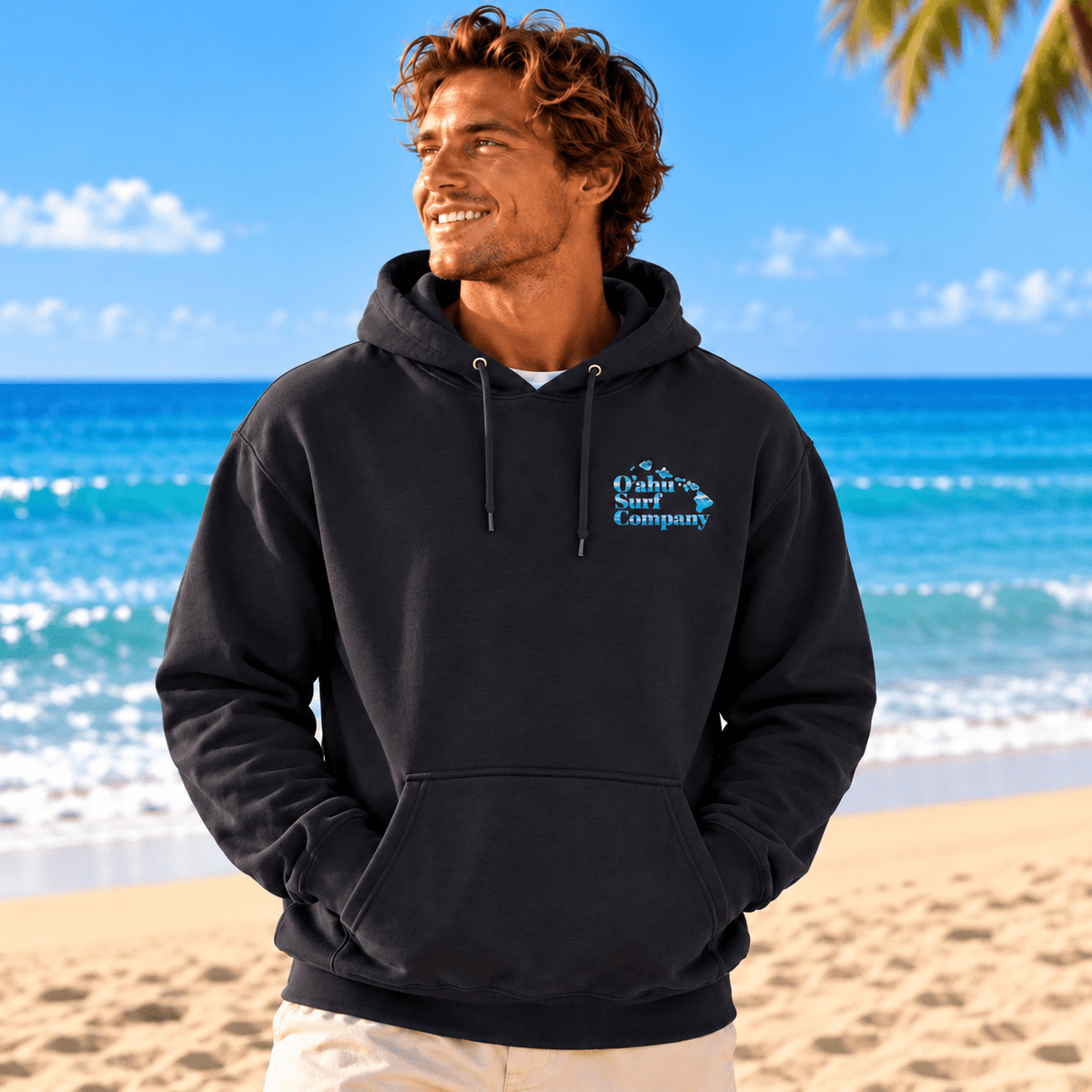 Hawaiian Islands Hoodie Sweatshirt - Ocean Surf Style - O'ahu Surf Company
