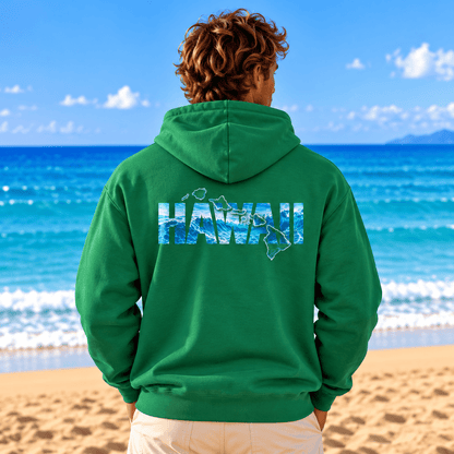 Hawaiian Islands Hoodie Sweatshirt - Ocean Surf Style - O'ahu Surf Company