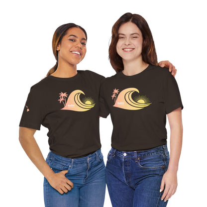 Hawaiian Islands Wave Sunset Womens Tee – O’ahu Surf Company Hawaii Surf Shirt - O'ahu Surf Company