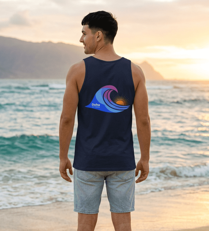 Hawaiian Ocean Wave Men's Tank Top - O'ahu Surf Company