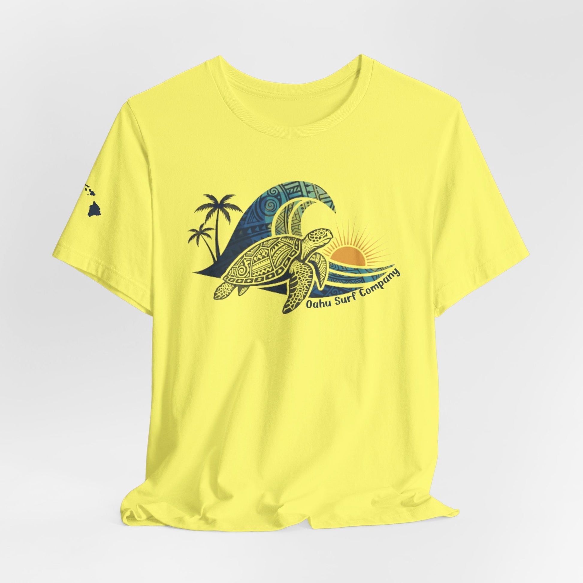 Hawaiian Sea Turtle Ocean Wave Graphic Tee - O'ahu Surf Company