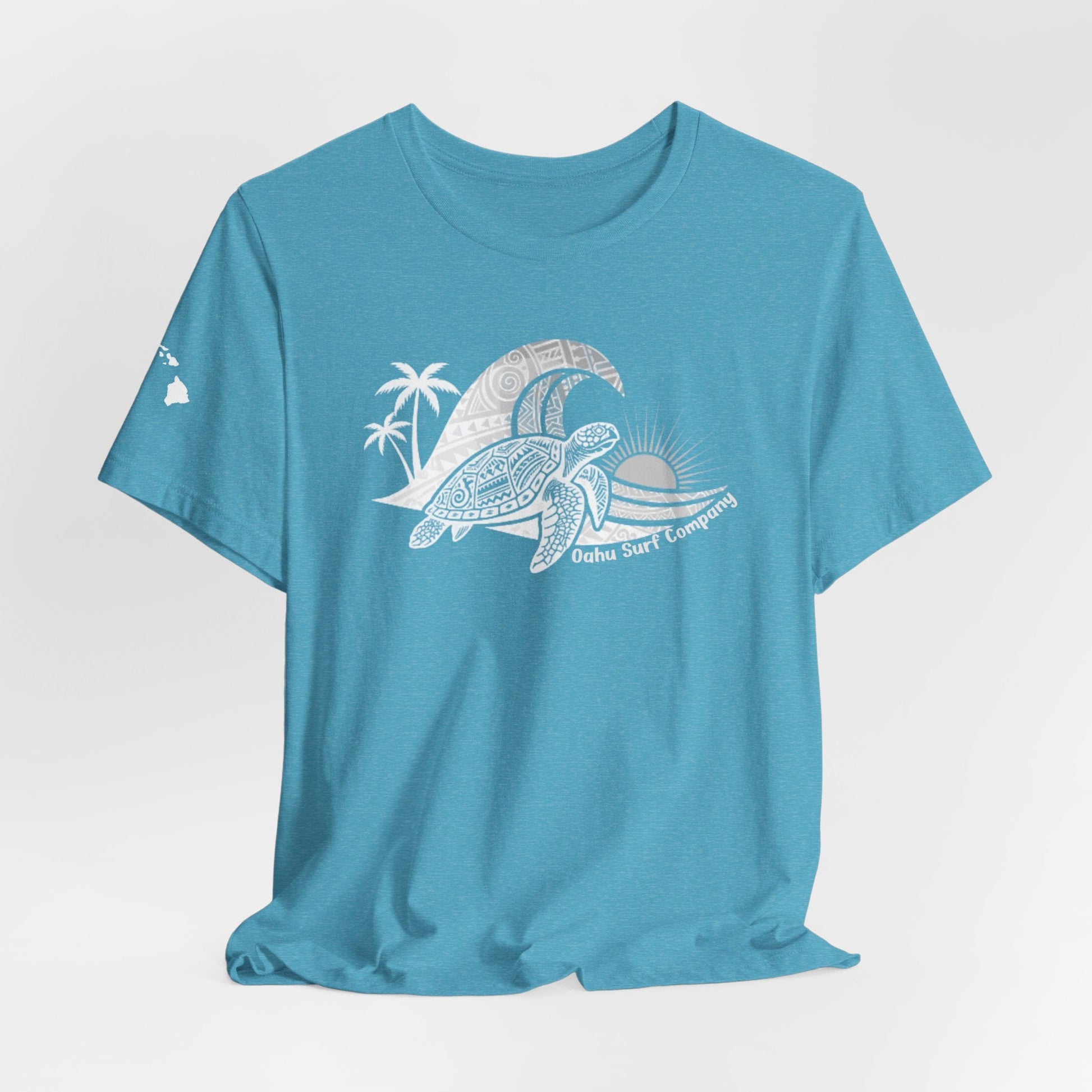Hawaiian Sea Turtle Ocean Wave Graphic Tee - O'ahu Surf Company