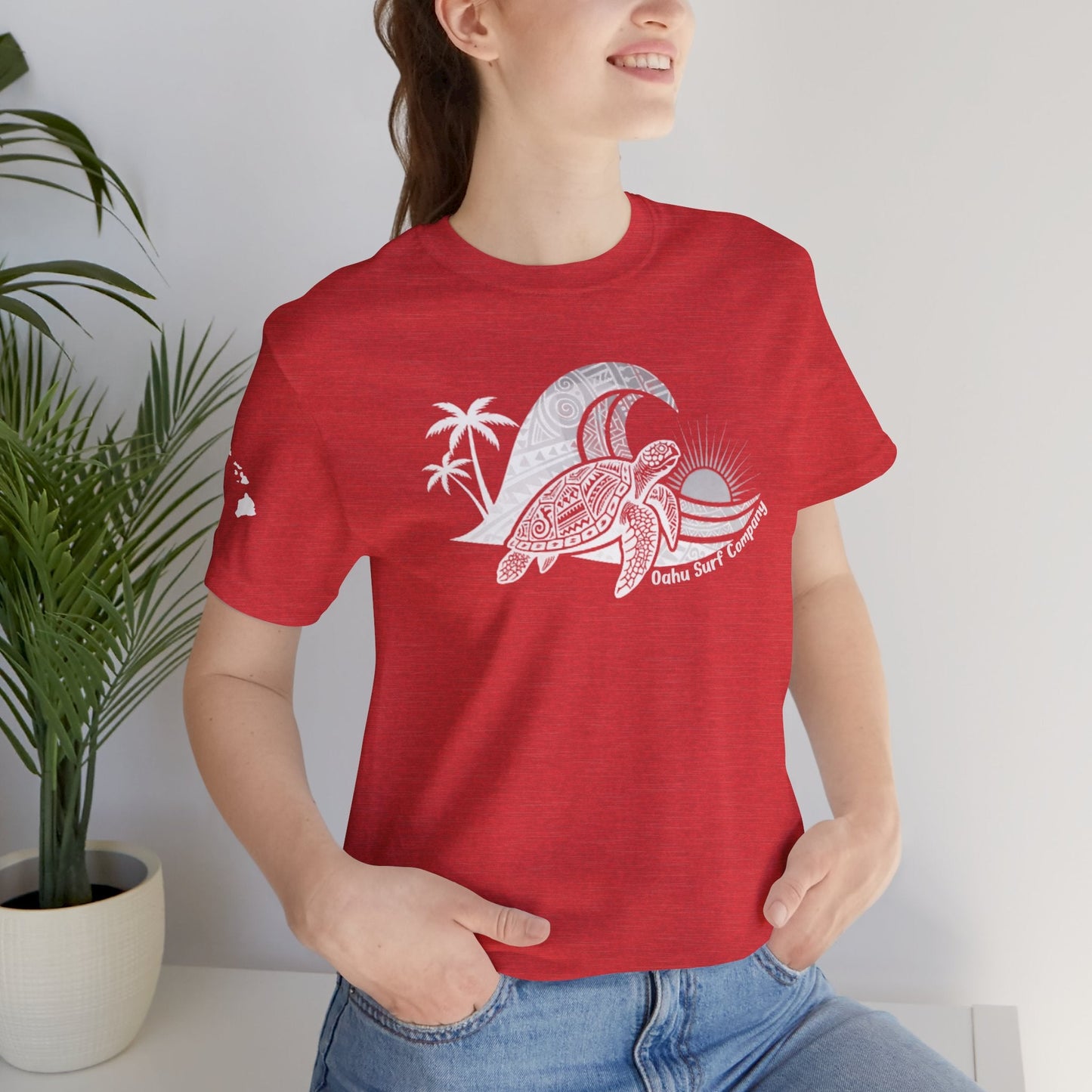 Hawaiian Sea Turtle Ocean Wave Graphic Tee - O'ahu Surf Company
