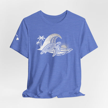 Hawaiian Sea Turtle Ocean Wave Graphic Tee - O'ahu Surf Company