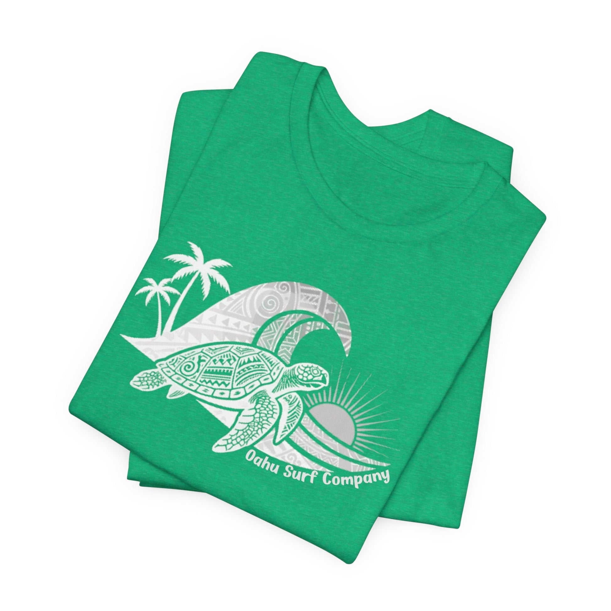 Hawaiian Sea Turtle Ocean Wave Graphic Tee - O'ahu Surf Company