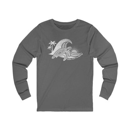 Hawaiian Sea Turtle Ocean Wave Long Sleeve Graphic Tee - O'ahu Surf Company