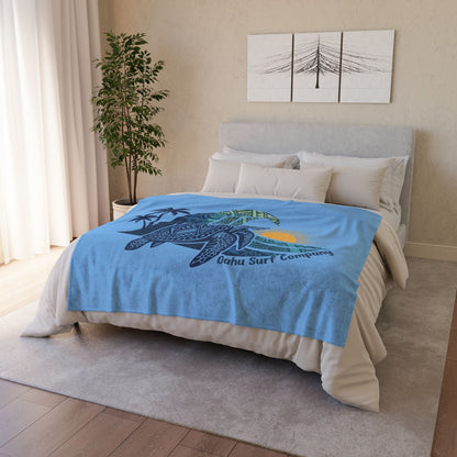 Hawaiian Sea Turtle Throw Blanket Super Soft Fleece - O'ahu Surf Company