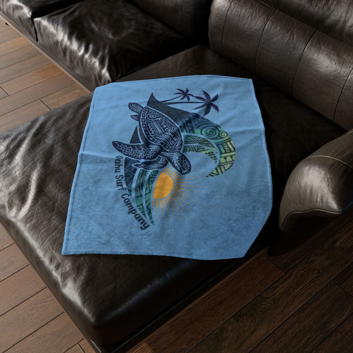 Hawaiian Sea Turtle Throw Blanket Super Soft Fleece - O'ahu Surf Company