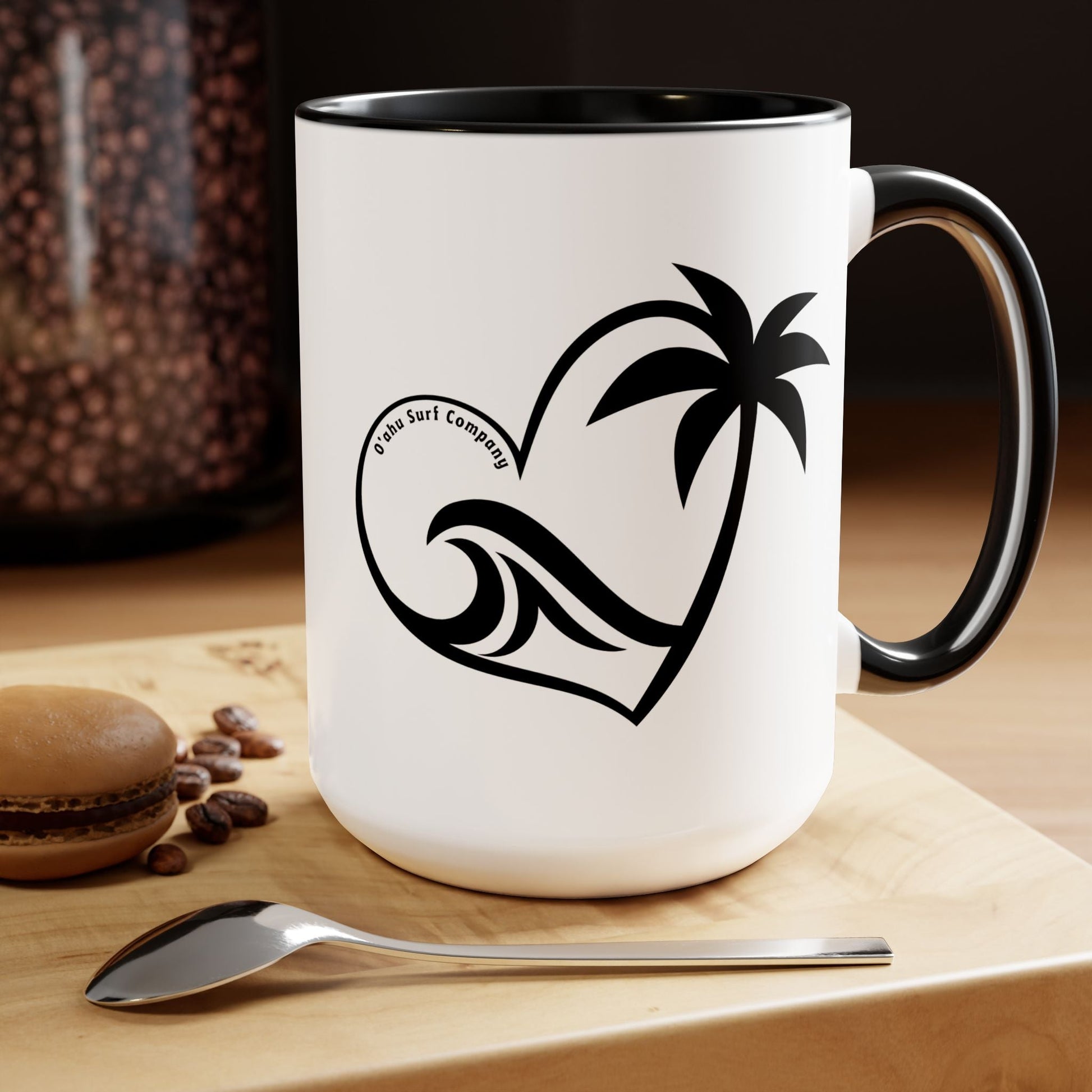Heart Wave Hawaii Two - Tone Coffee Mug 15oz - O'ahu Surf Company