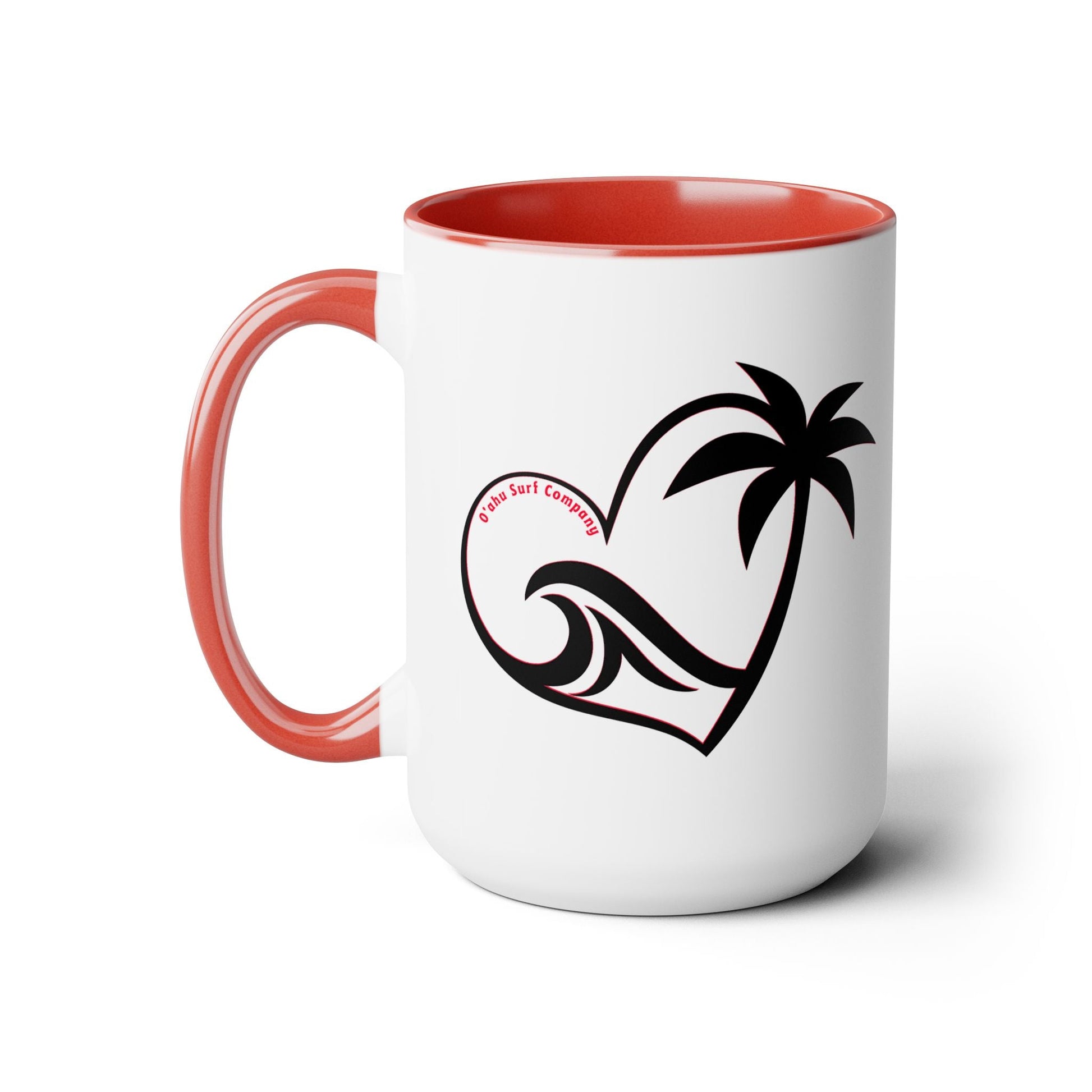Heart Wave Hawaii Two - Tone Coffee Mug 15oz - O'ahu Surf Company