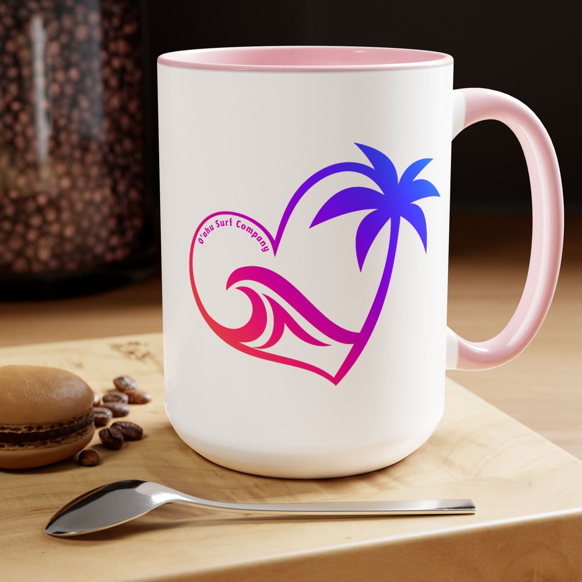 Heart Wave Hawaii Two - Tone Coffee Mug 15oz - O'ahu Surf Company