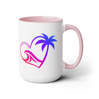 Heart Wave Hawaii Two - Tone Coffee Mug 15oz - O'ahu Surf Company