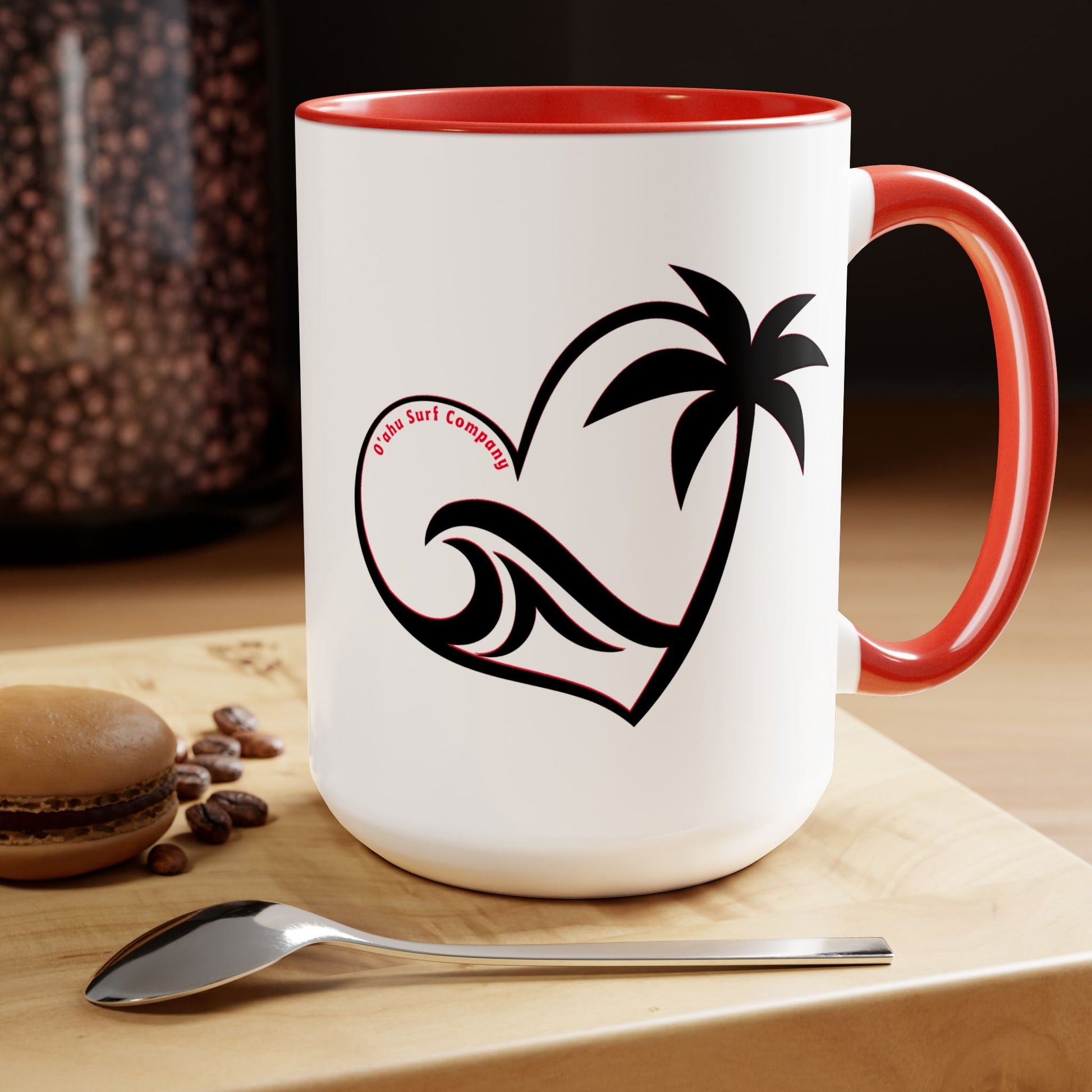 Heart Wave Hawaii Two - Tone Coffee Mug 15oz - O'ahu Surf Company