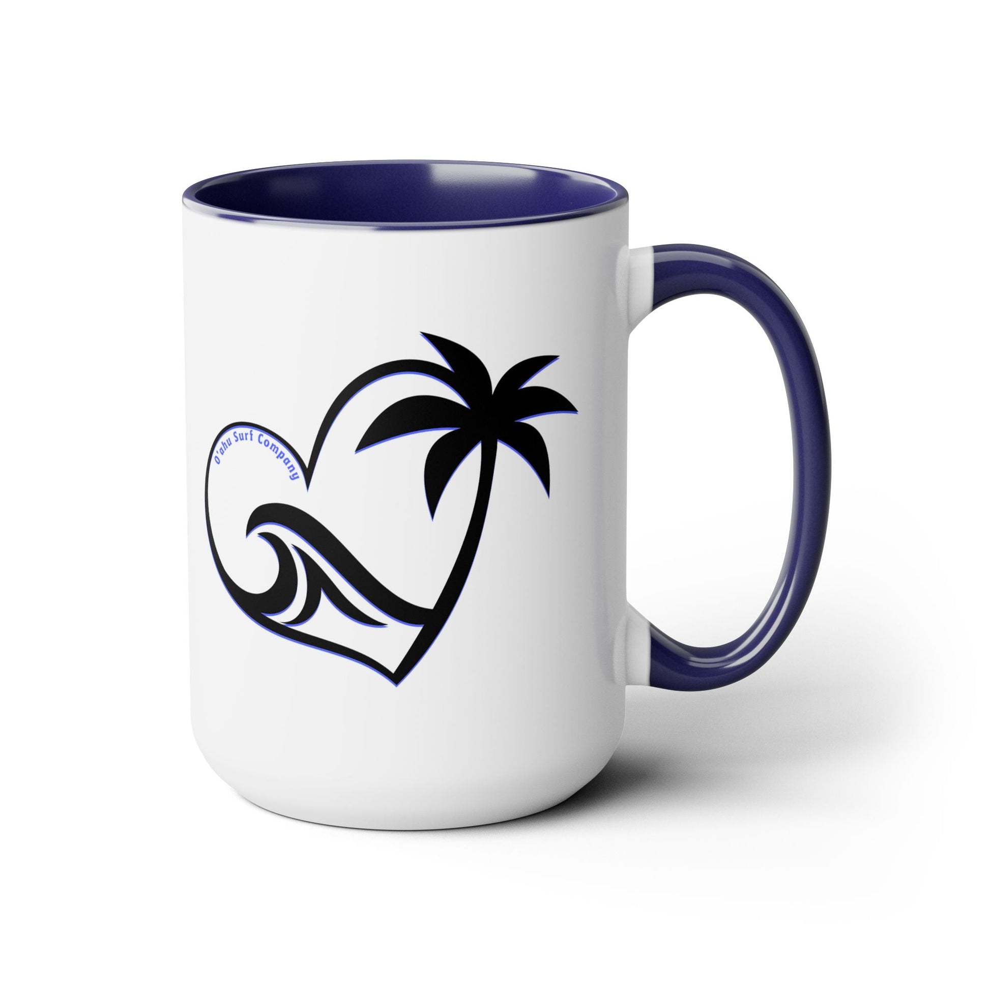 Heart Wave Hawaii Two - Tone Coffee Mug 15oz - O'ahu Surf Company