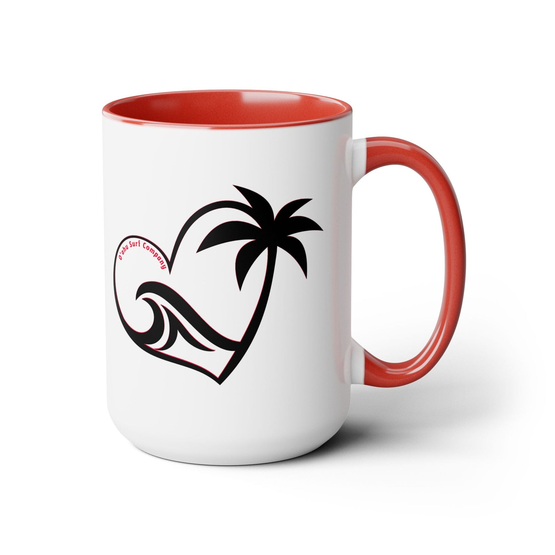 Heart Wave Hawaii Two - Tone Coffee Mug 15oz - O'ahu Surf Company