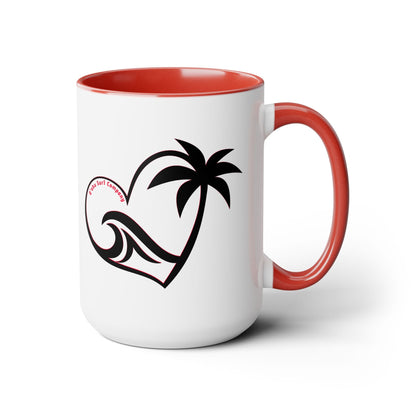 Heart Wave Hawaii Two - Tone Coffee Mug 15oz - O'ahu Surf Company