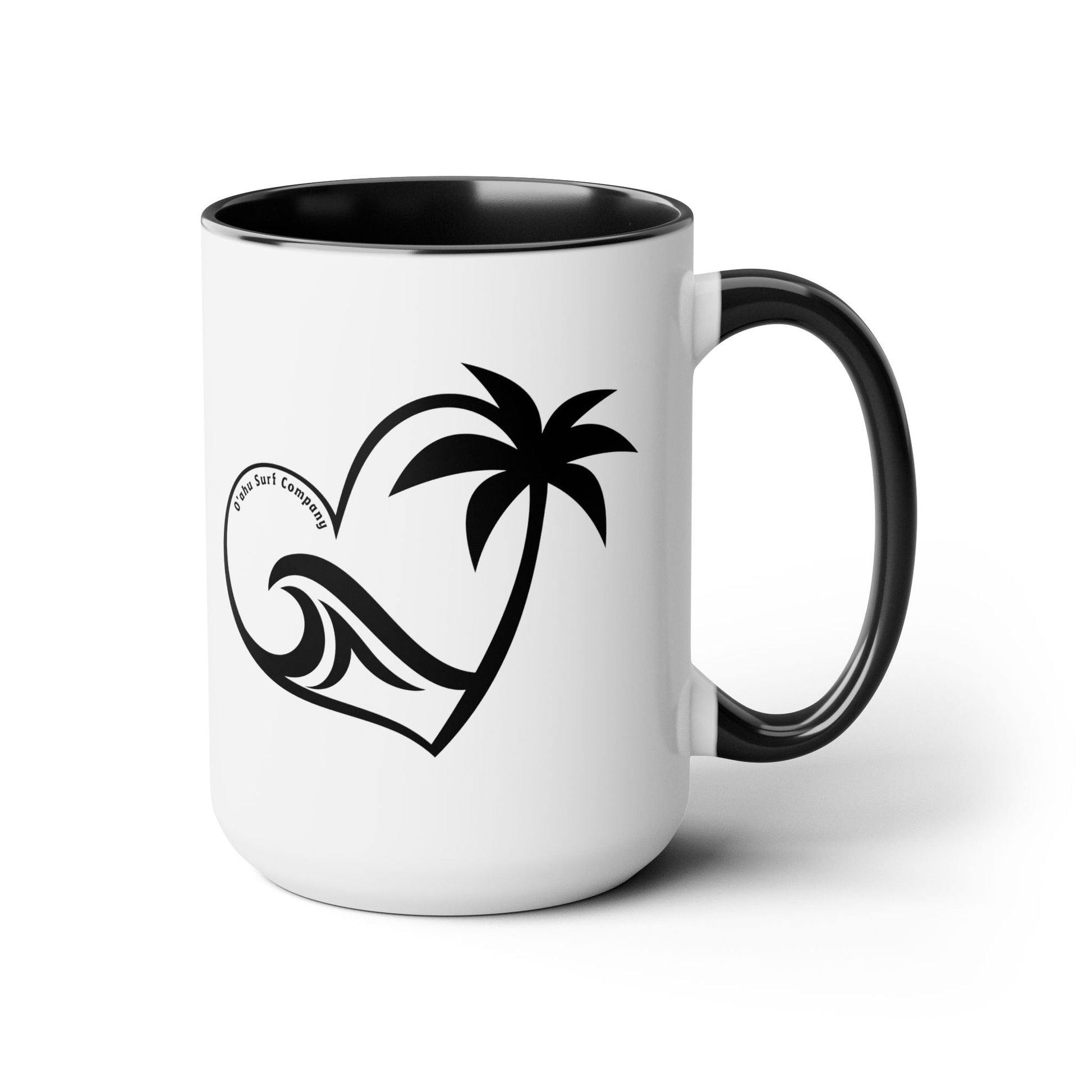 Heart Wave Hawaii Two - Tone Coffee Mug 15oz - O'ahu Surf Company