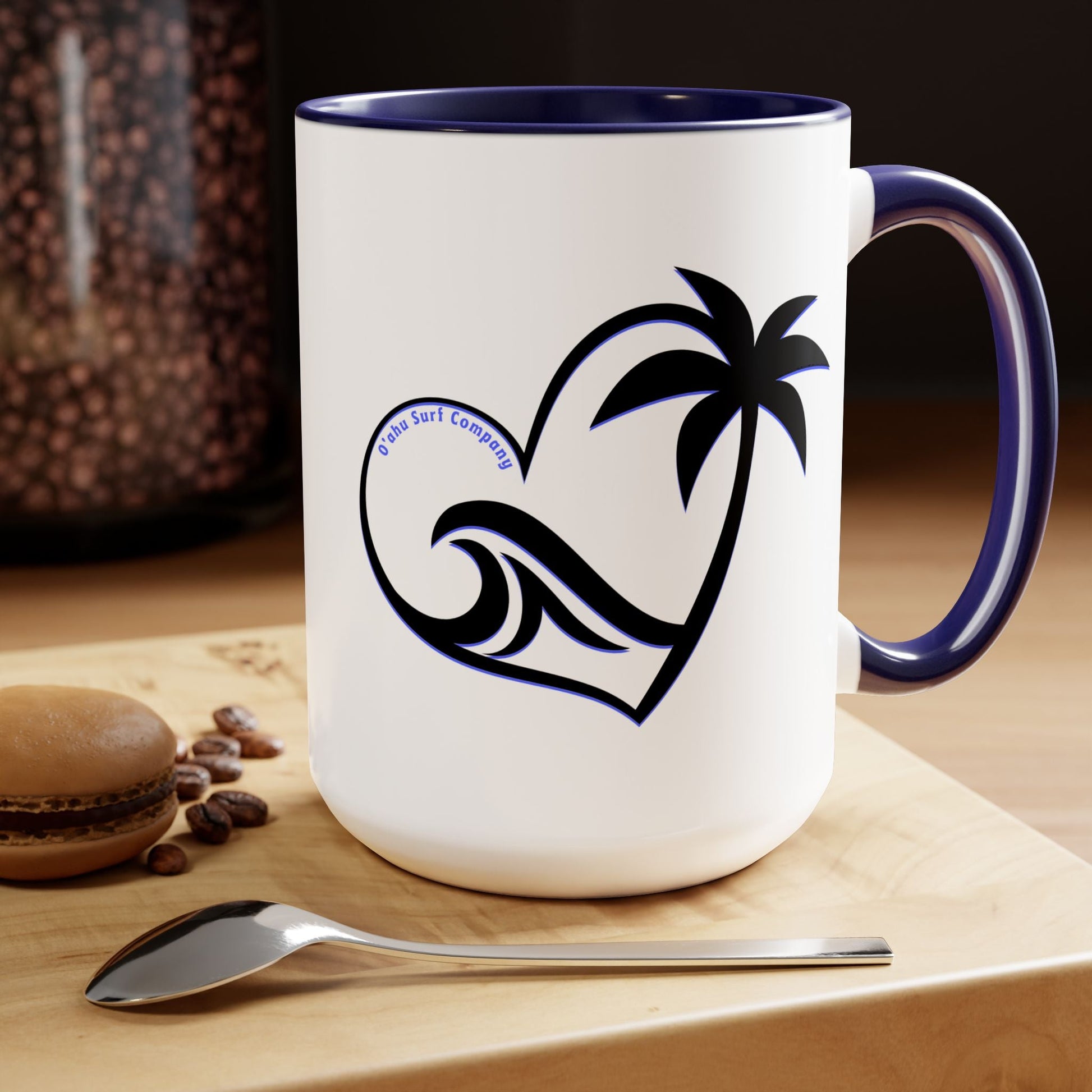 Heart Wave Hawaii Two - Tone Coffee Mug 15oz - O'ahu Surf Company