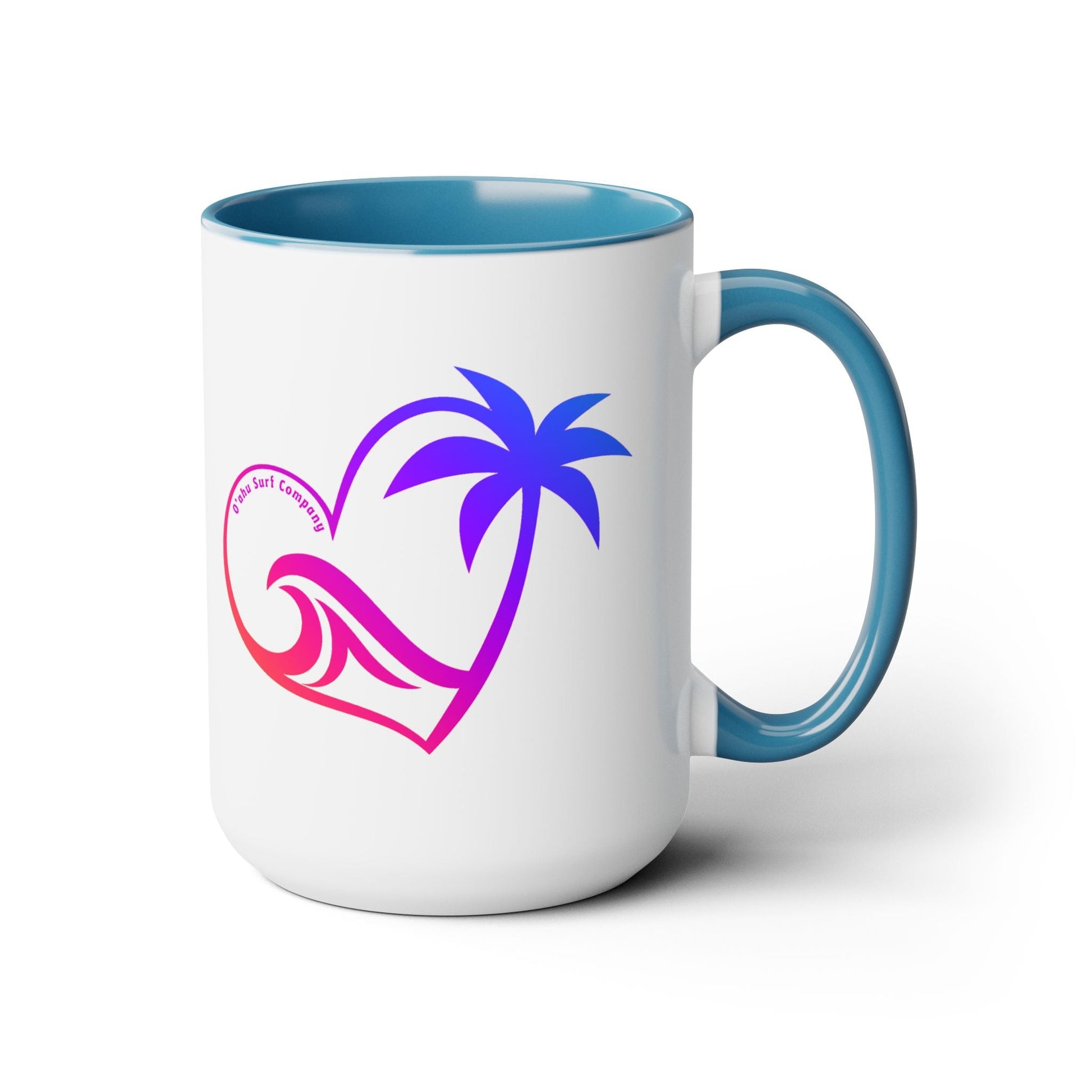 Heart Wave Hawaii Two - Tone Coffee Mug 15oz - O'ahu Surf Company