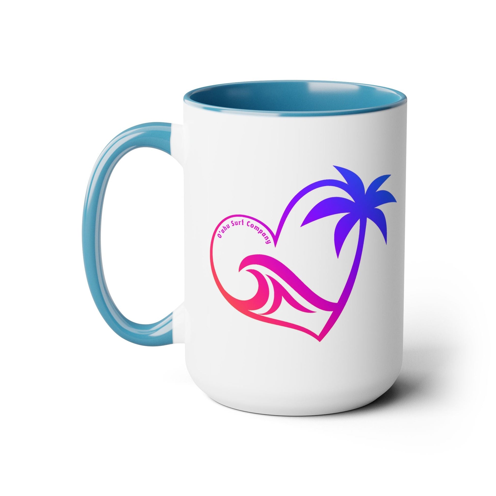 Heart Wave Hawaii Two - Tone Coffee Mug 15oz - O'ahu Surf Company