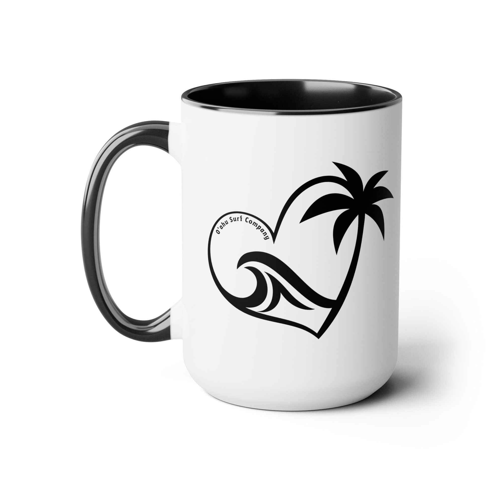 Heart Wave Hawaii Two - Tone Coffee Mug 15oz - O'ahu Surf Company