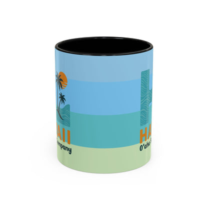 HI Hawaii Island Style Colorful Ocean Wave Coffee Mug 11oz Beach House Decor Tropical Island Theme Cup - O'ahu Surf Company