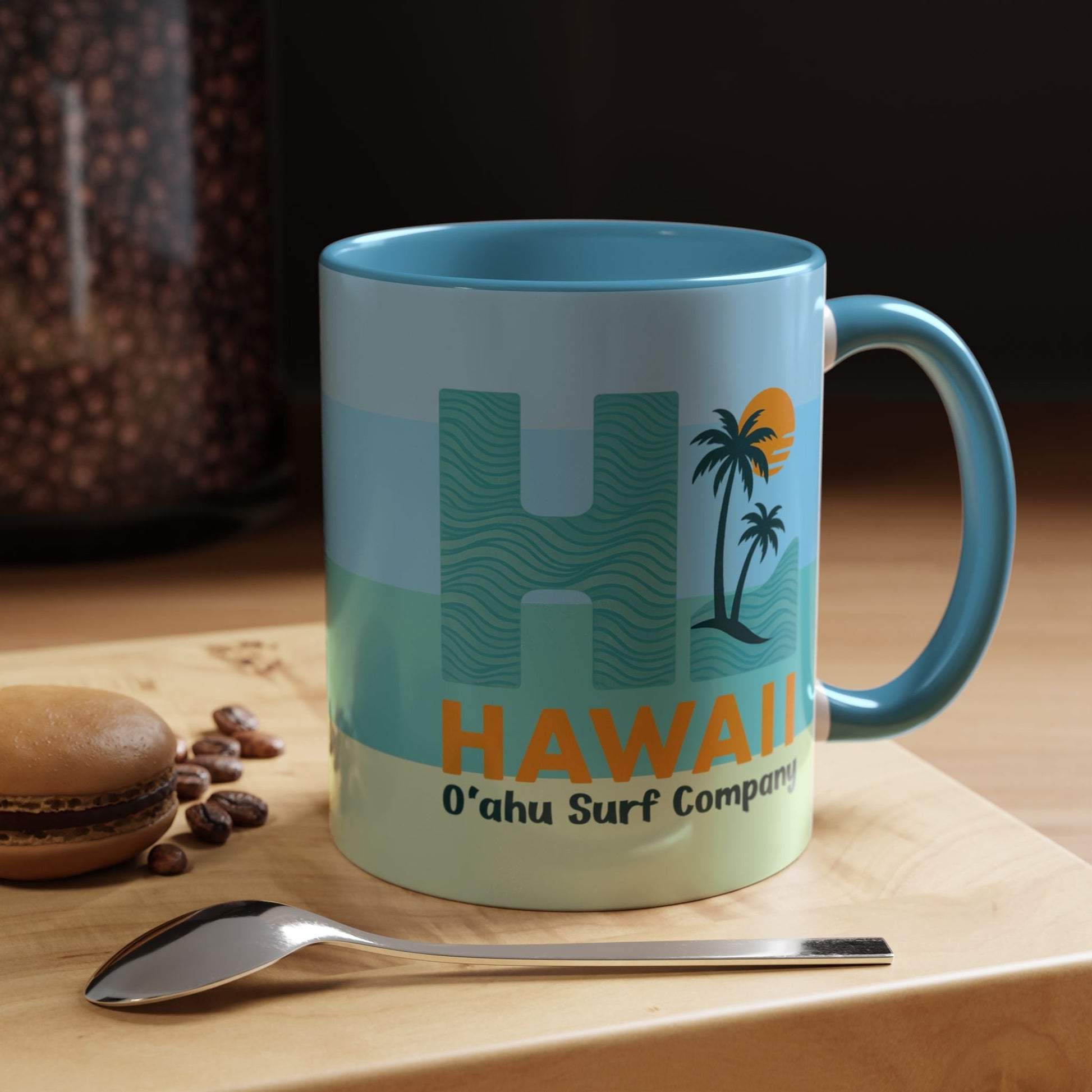 HI Hawaii Island Style Colorful Ocean Wave Coffee Mug 11oz Beach House Decor Tropical Island Theme Cup - O'ahu Surf Company