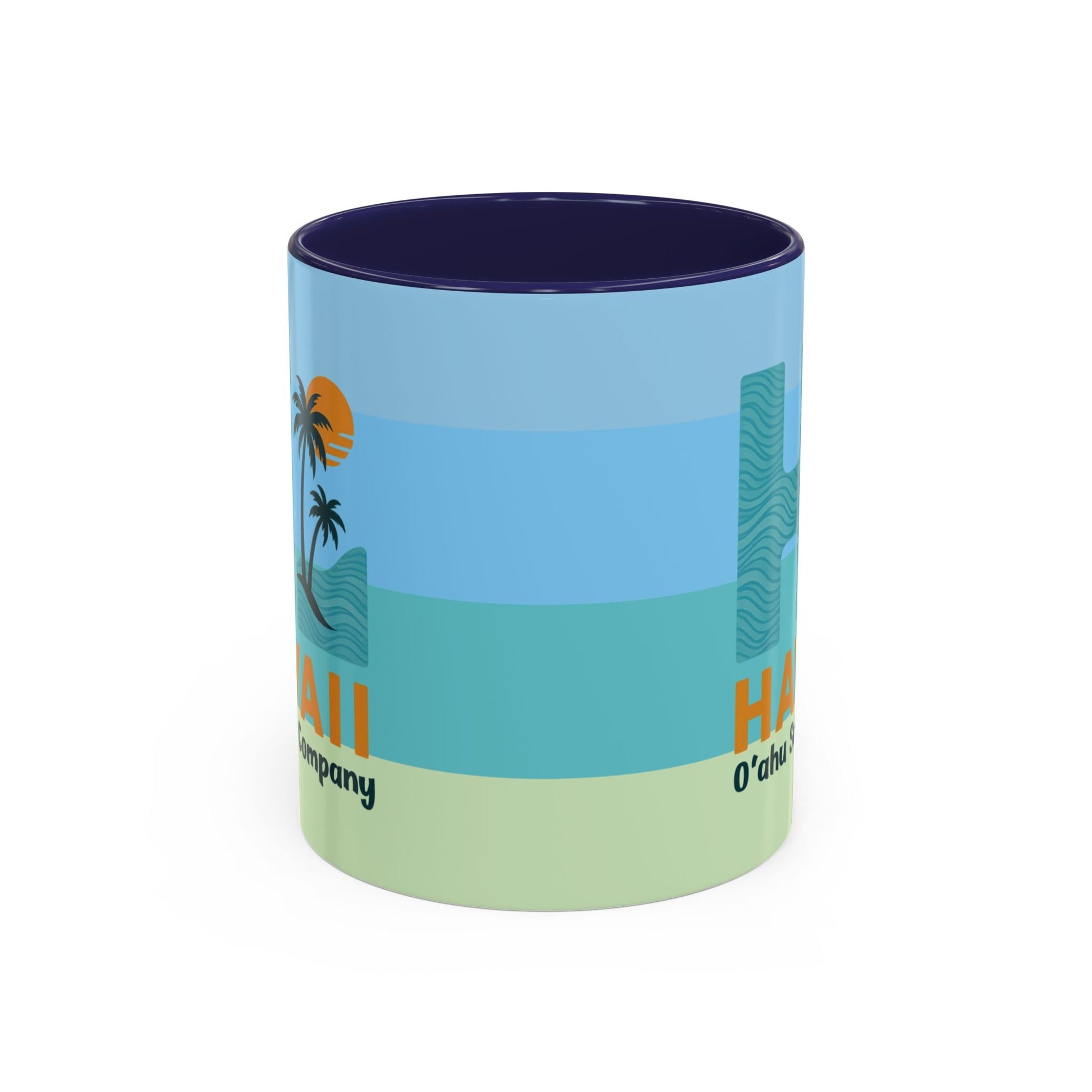 HI Hawaii Island Style Colorful Ocean Wave Coffee Mug 11oz Beach House Decor Tropical Island Theme Cup - O'ahu Surf Company