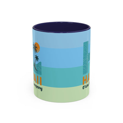 HI Hawaii Island Style Colorful Ocean Wave Coffee Mug 11oz Beach House Decor Tropical Island Theme Cup - O'ahu Surf Company