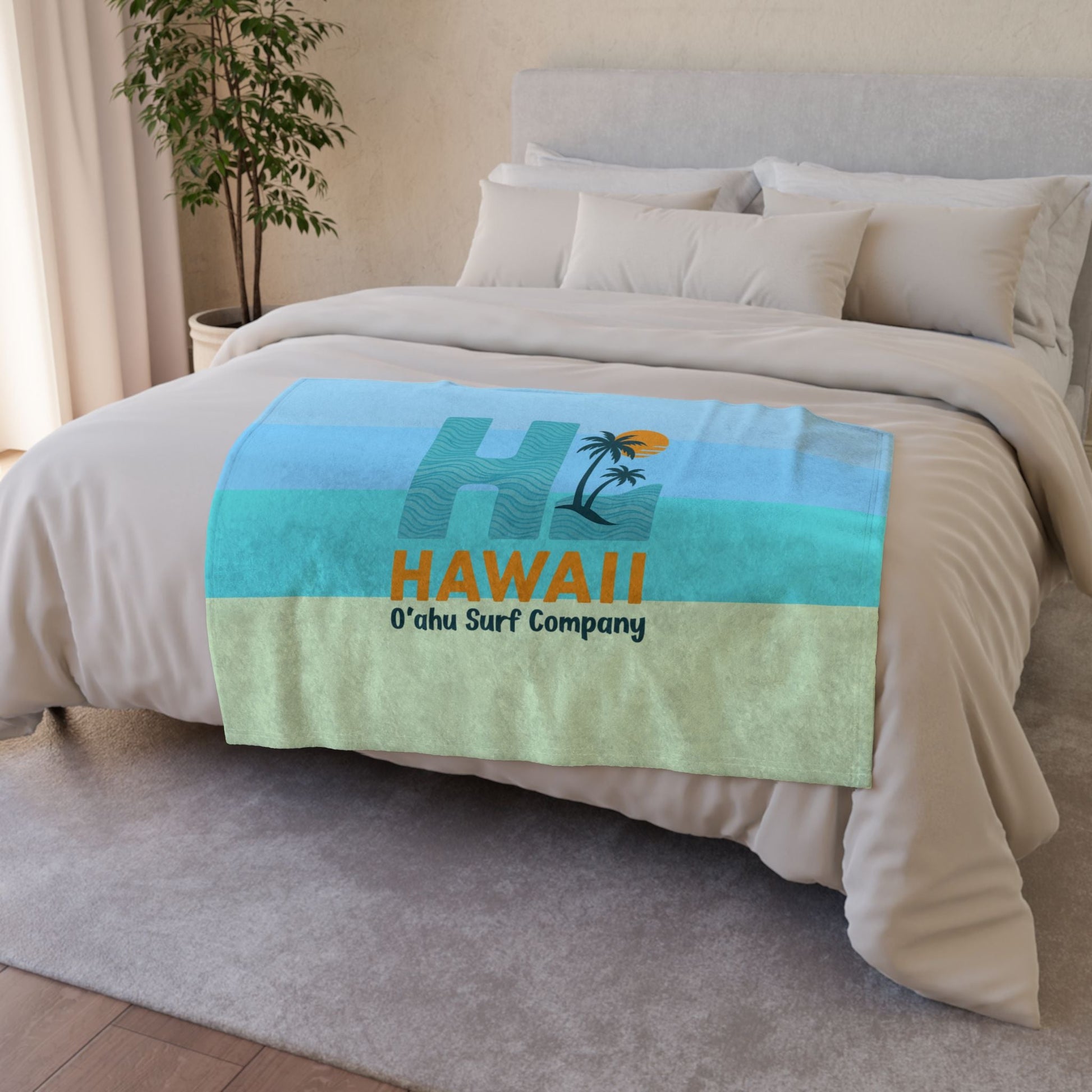 HI Hawaii Island Style Throw Blanket Super Soft Fleece - O'ahu Surf Company