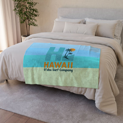 HI Hawaii Island Style Throw Blanket Super Soft Fleece - O'ahu Surf Company